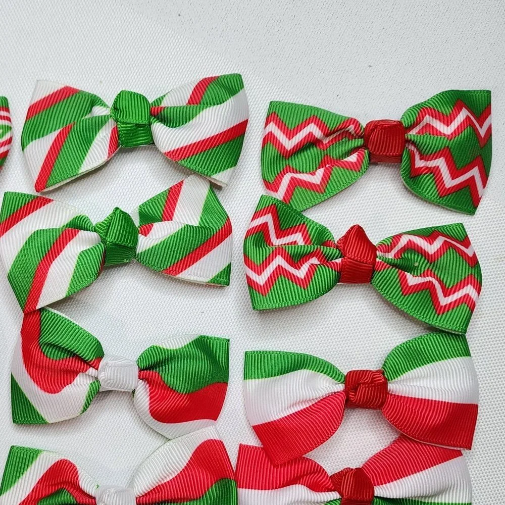 Toddler Little Girl's Holiday Themed Hair Bow Set (12 total) NWT‎